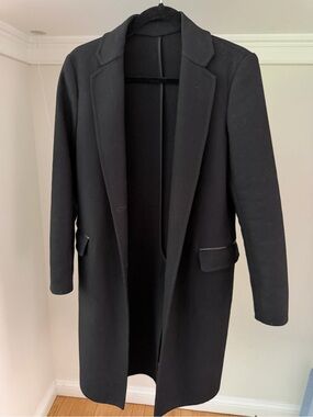 Bally Black Single-Breasted Wool Overcoat